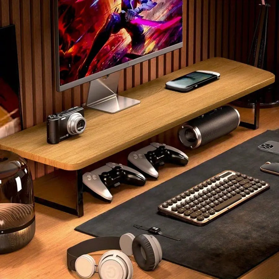 A Computer Elevation Stand, Featuring a Robust Load-Bearing Ability, Constructed from Durable Hardwood And Metal, Designed Ergonomically for Independent Use, Ideal for Laptops, Tvs, And Printers