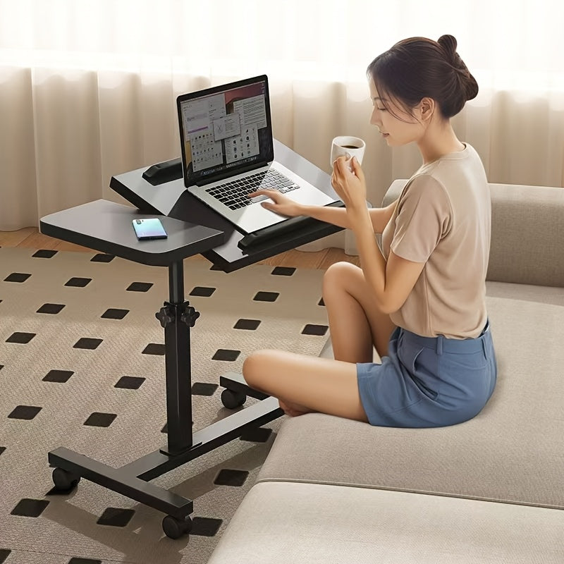A 4-wheeled Portable Laptop Desk, A Multi-functional Tray Stand, A Bedside Desk That Can Be Flipped 90°-10°, A Mobile Laptop Cart with Hidden Wheels, A Rolling Computer Cart, A Height-adjustable Laptop Stand Desk, A Folding Desk, A Study Desk, An