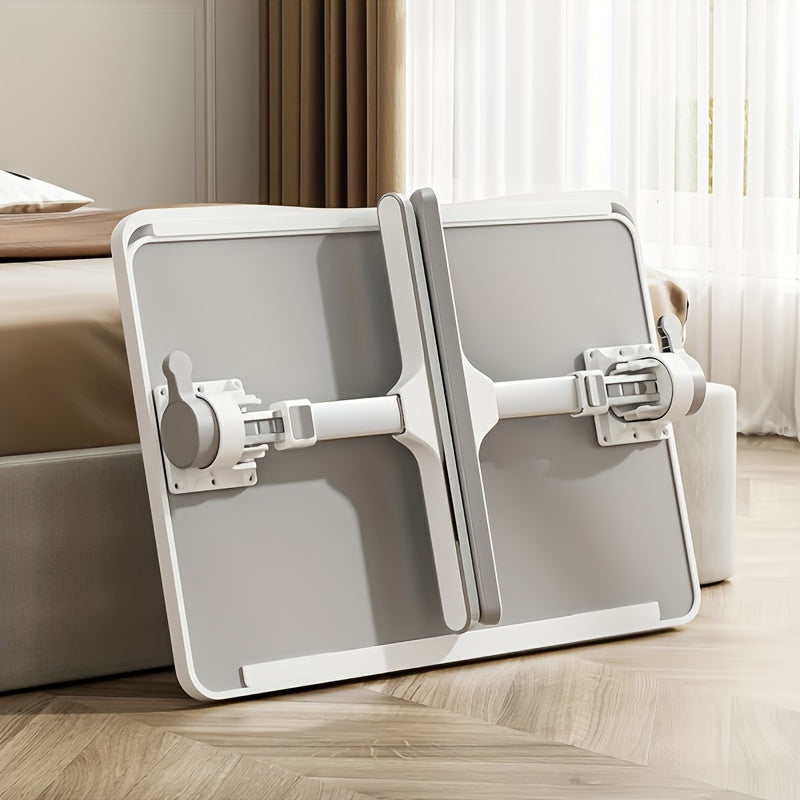 Adjustable Lapdesk Tray Laptop Tray, Multi-Purpose Premium Lapdesk, Height Angle Adjustable, Drawer, Tablet Slot, for Eating, Working, Writing, Gaming, Drawing (Light Grey)