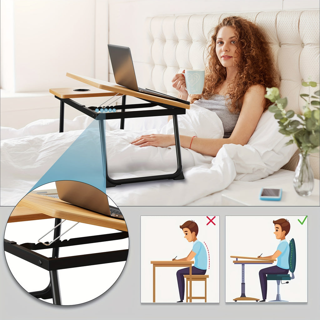 Lap Desk, Bed Desk for Laptop And Writing, Bed Trays for Eating And Laptops, Laptop Bed Desk for Couch, Lap Desks for Adults, Laptop Stand for Bed Table Tray, Adjustable  Desk, Folding Table, Portable Computer Desk, Breakfast In Bed Tray