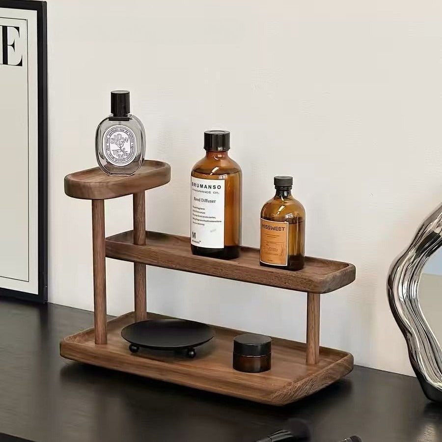 Japanese Style 3-Tier Plastic Desktop Shelf - Freestanding Multi-Functional Storage Organizer with Sturdy 3-Tier Shelves, Japanese-Inspired Design for Bathroom, Vanity, Desk - No Metal Parts, Space-Saving Shelf for Cosmetics,, Figurines, Standing