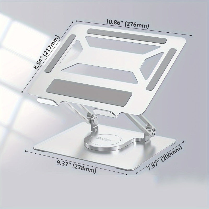 Adjustable Laptop Holder with a 360-Degree Rotating Base, Ergonomic And Foldable Design, Suitable for All Macbook Pro\u002FAir Models And Laptops Up to 17 Inches