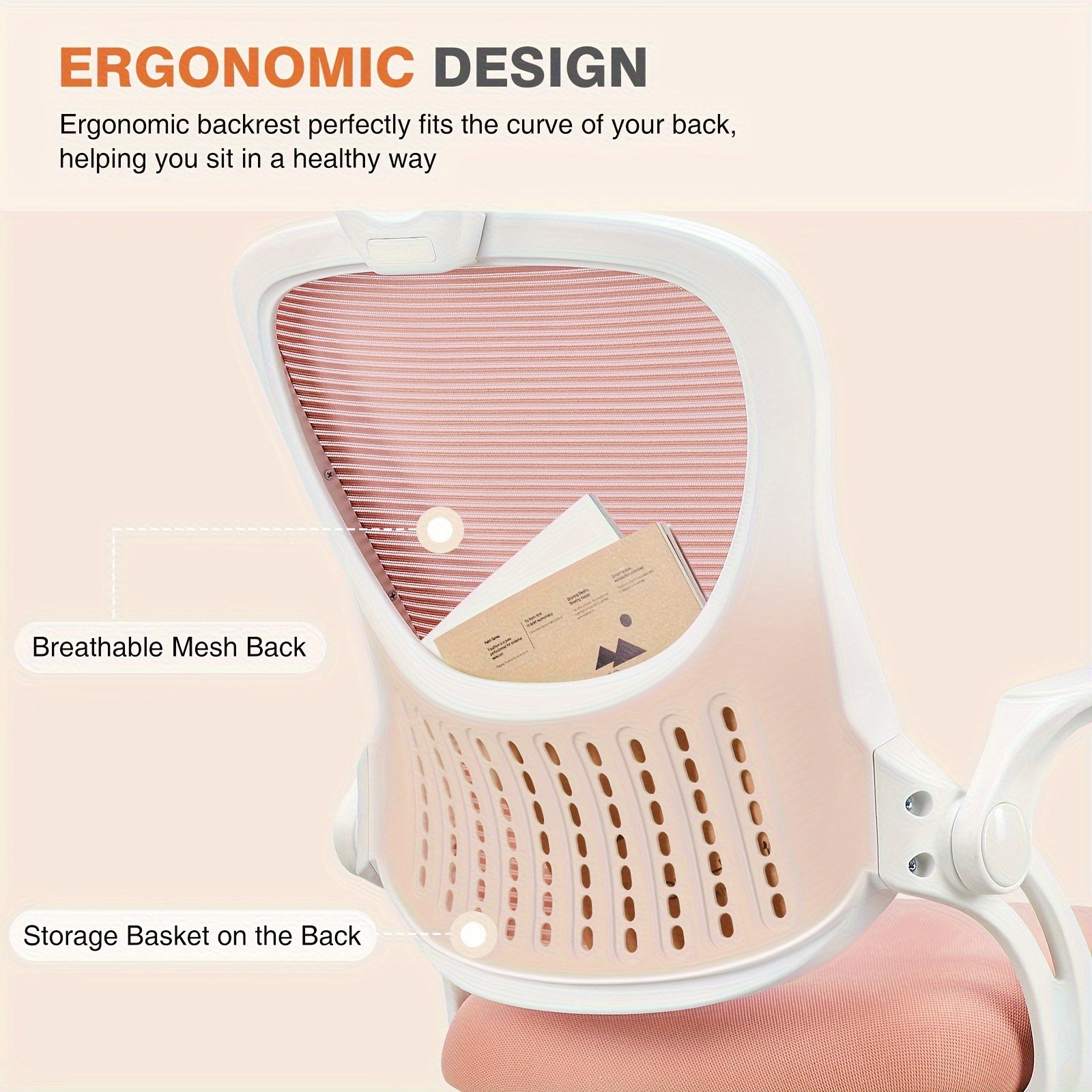 Ergonomic Gaming Chair Ergonomic Office Desk Computer Chair, High Back Comfy Swivel Home Gaming Mesh Chairs With Wheels, Adjustable Headrest, Comfortable Lumbar Support, Flip-up Arms, 144° Tilt For Study