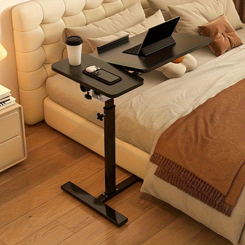 An Ergonomic Laptop Desk - Adjustable Height, Portable, with Hidden Wheels, And a Tiltable Surface for Home And Office Use, a Perfect Companion for Laptop Additions, Easy to Adjust And Reposition