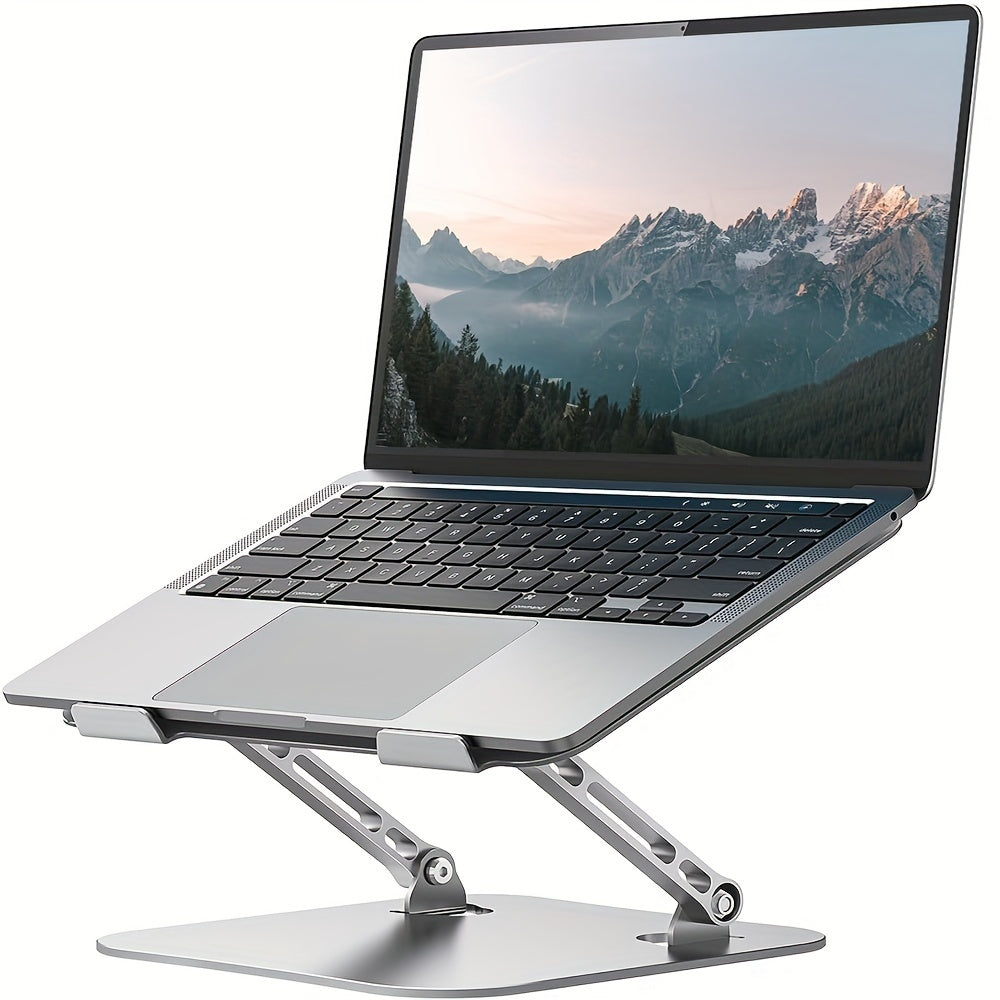 Laptop Stand Adjustable Computer Stand Sturdy Aluminum Alloy Laptop Stand Foldable Laptop Stand Portable Laptop Stand For 11-16 Inch Laptops, Tablets, Etc. (Silver, Black)