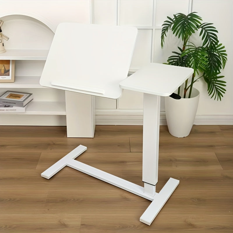An Ergonomic Laptop Desk - Adjustable Height, Portable, with Hidden Wheels, And a Tiltable Surface for Home And Office Use, a Perfect Companion for Laptop Additions, Easy to Adjust And Reposition