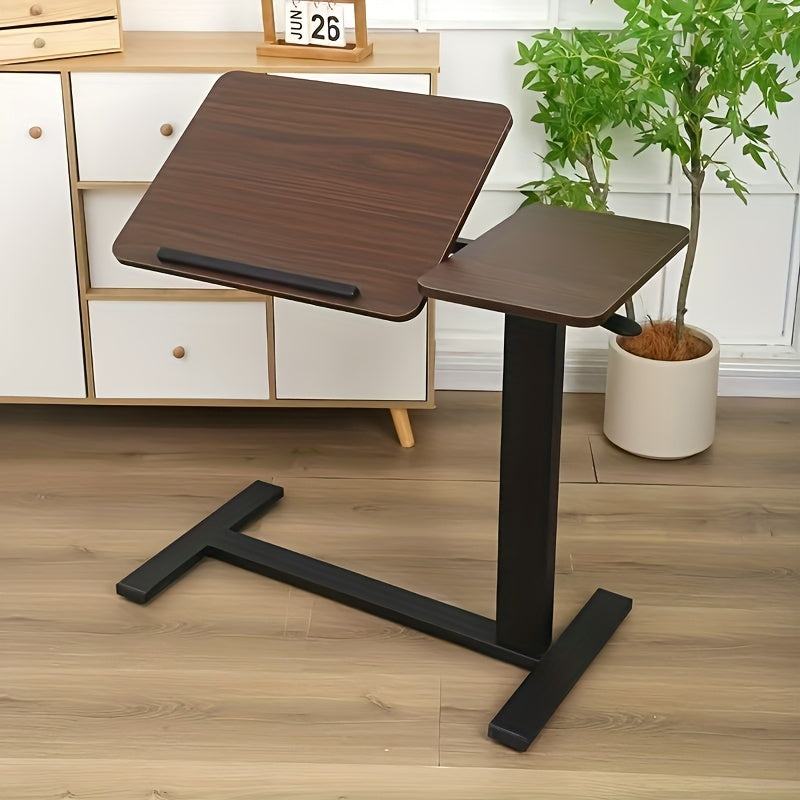 An Ergonomic Laptop Desk - Adjustable Height, Portable, with Hidden Wheels, And a Tiltable Surface for Home And Office Use, a Perfect Companion for Laptop Additions, Easy to Adjust And Reposition