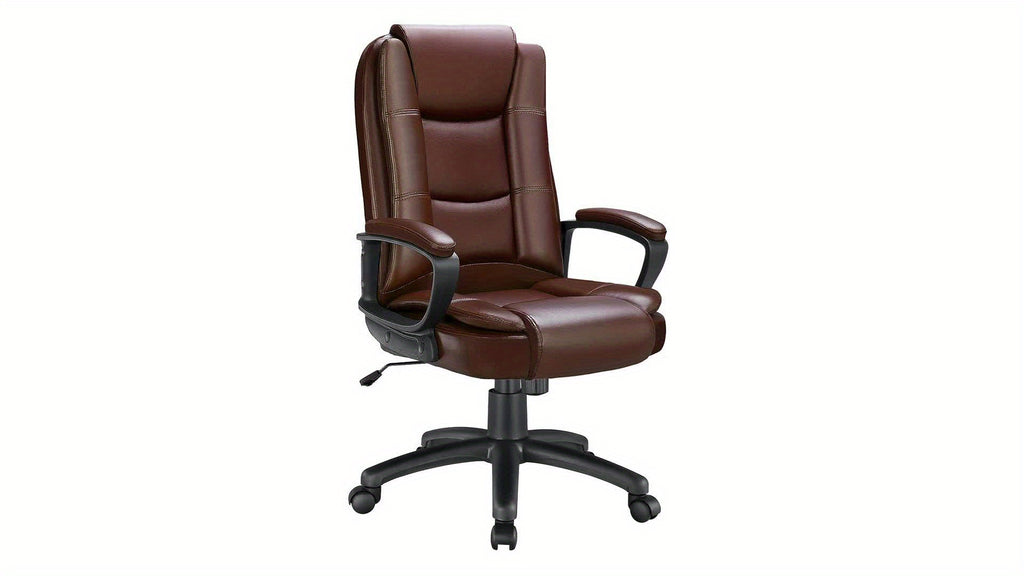 Home Office Desk Chair, 400LBS Big And Tall Managerial Executive Chair, High Back Computer Chair Gaming Chair, Ergonomic Adjustable Height Faux Leather Chair With Cushions Armrest, Heavy Duty Chair With Comfy Lumbar Support