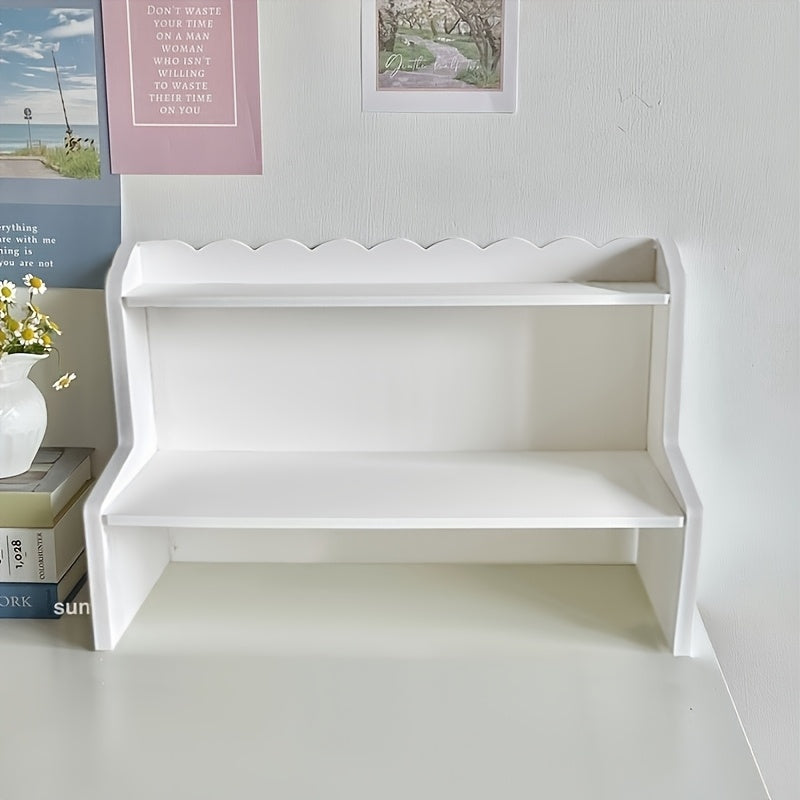 Enhanced Double Layer Storage Rack, Organizer for Office Supplies, Versatile Desktop Organizer - Ideal for Cosmetics, Stationery, And Book Storage - Perfect for Dorms, Bedrooms, Schools, And Office Displays