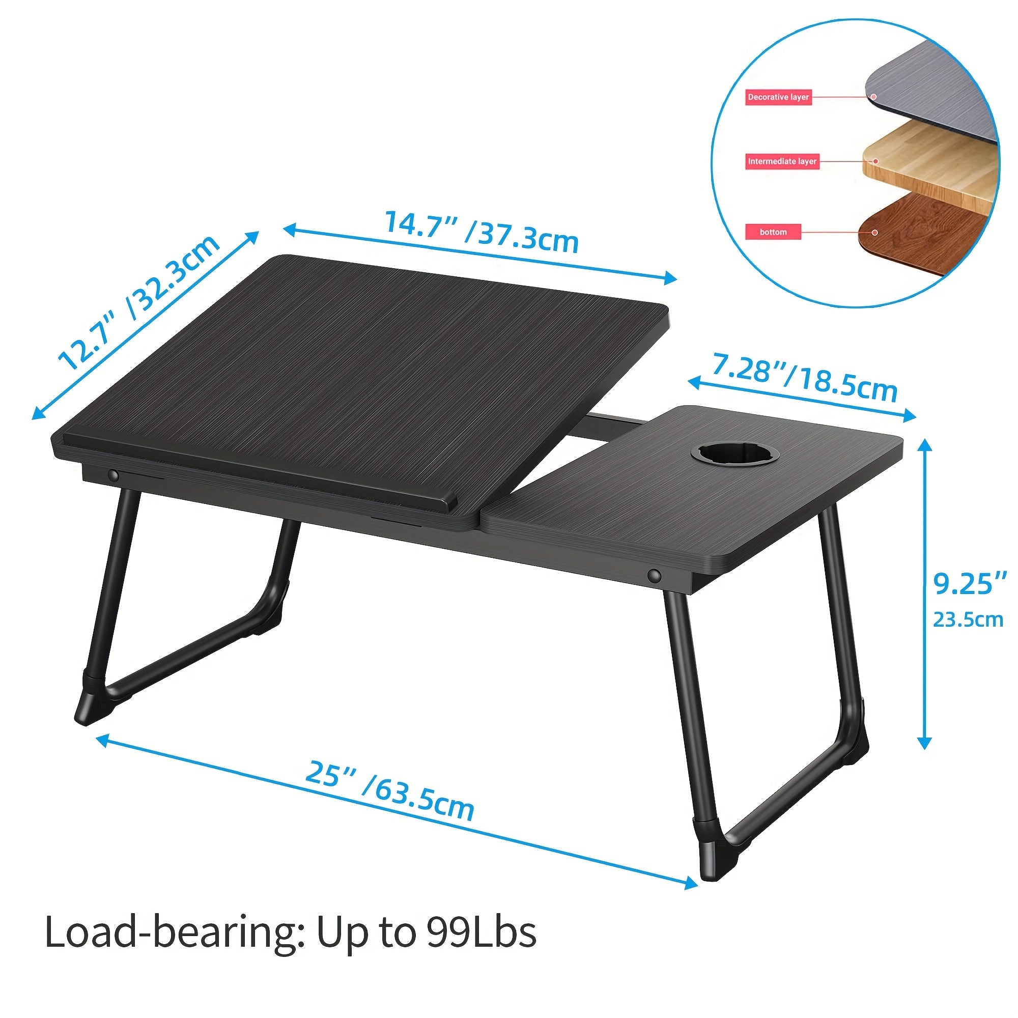 Lap Desk, Bed Desk for Laptop And Writing, Bed Trays for Eating And Laptops, Laptop Bed Desk for Couch, Lap Desks for Adults, Laptop Stand for Bed Table Tray, Adjustable  Desk, Folding Table, Portable Computer Desk, Breakfast In Bed Tray