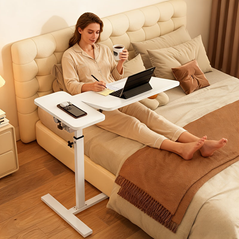 An Ergonomic Laptop Desk - Adjustable Height, Portable, with Hidden Wheels, And a Tiltable Surface for Home And Office Use, a Perfect Companion for Laptop Additions, Easy to Adjust And Reposition