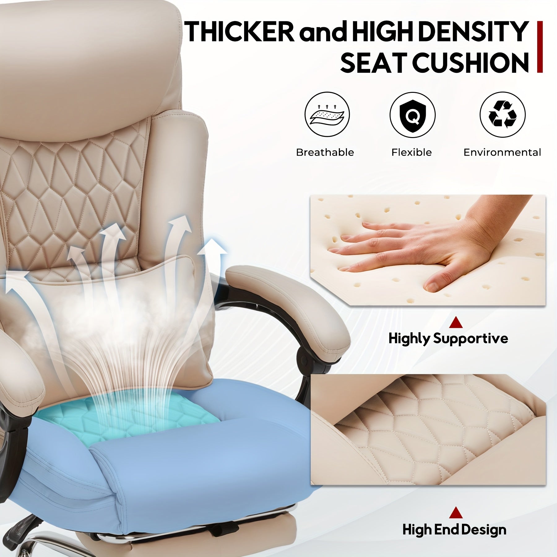 Reclining Office Chair Reclining Office Chair, Sturdy Office Chair with Footrest for Home Office