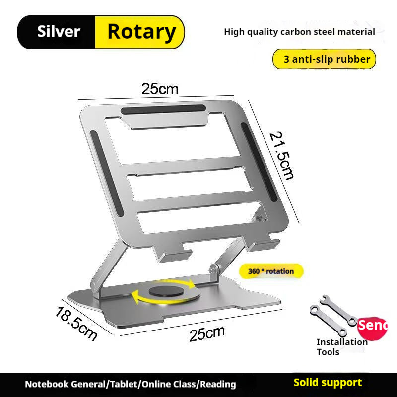 Adjustable Laptop Holder with a 360-Degree Rotating Base, Ergonomic And Foldable Design, Suitable for All Macbook Pro\u002FAir Models And Laptops Up to 17 Inches