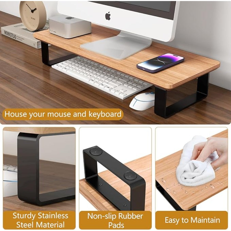 A Computer Elevation Stand, Featuring a Robust Load-Bearing Ability, Constructed from Durable Hardwood And Metal, Designed Ergonomically for Independent Use, Ideal for Laptops, Tvs, And Printers