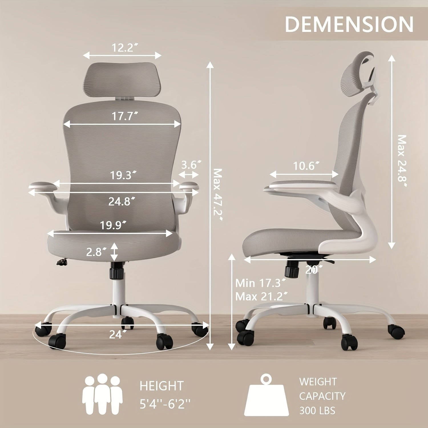 Ergonomic Office Chair Pro With 4D Lumbar Support | 150° Lockable Recline, Flip-Up Arms & 3D Headrest - Heavy Duty 330LB Capacity For Home Office\u002FGaming\u002FStudy, Father'S Day Prime Gift (20 Minutes Assembly)Multiple Colors Are Available