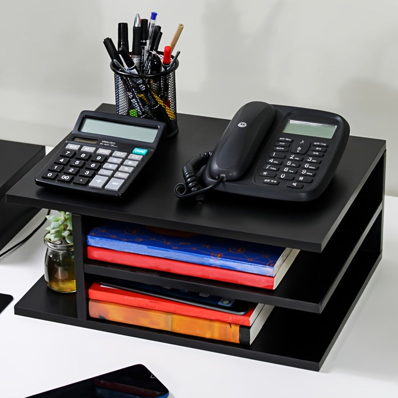 Desktop Shelf for Office Use, Storage for A4 Documents And Stationery, Suitable for Student Dorms And Home Desks, Featuring Multi-Layer Organization, Available in Various Colors, Practical And Simple Design for Printers, Raised Storage Solution.