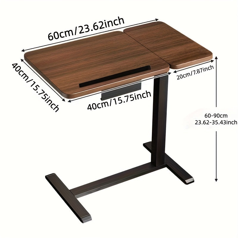 An Ergonomic Laptop Desk - Adjustable Height, Portable, with Hidden Wheels, And a Tiltable Surface for Home And Office Use, a Perfect Companion for Laptop Additions, Easy to Adjust And Reposition