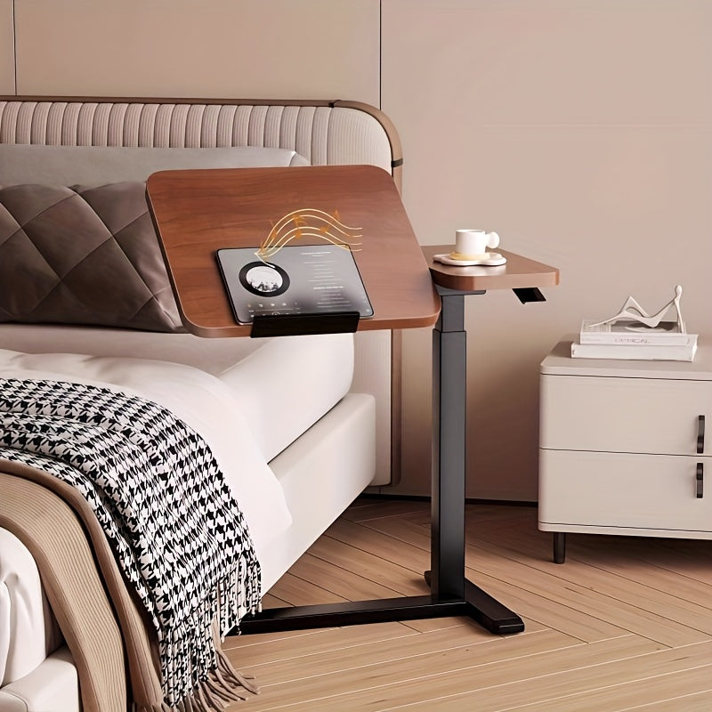 An Ergonomic Laptop Desk - Adjustable Height, Portable, with Hidden Wheels, And a Tiltable Surface for Home And Office Use, a Perfect Companion for Laptop Additions, Easy to Adjust And Reposition