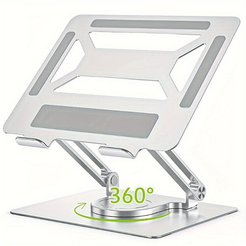 Adjustable Laptop Holder with a 360-Degree Rotating Base, Ergonomic And Foldable Design, Suitable for All Macbook Pro\u002FAir Models And Laptops Up to 17 Inches