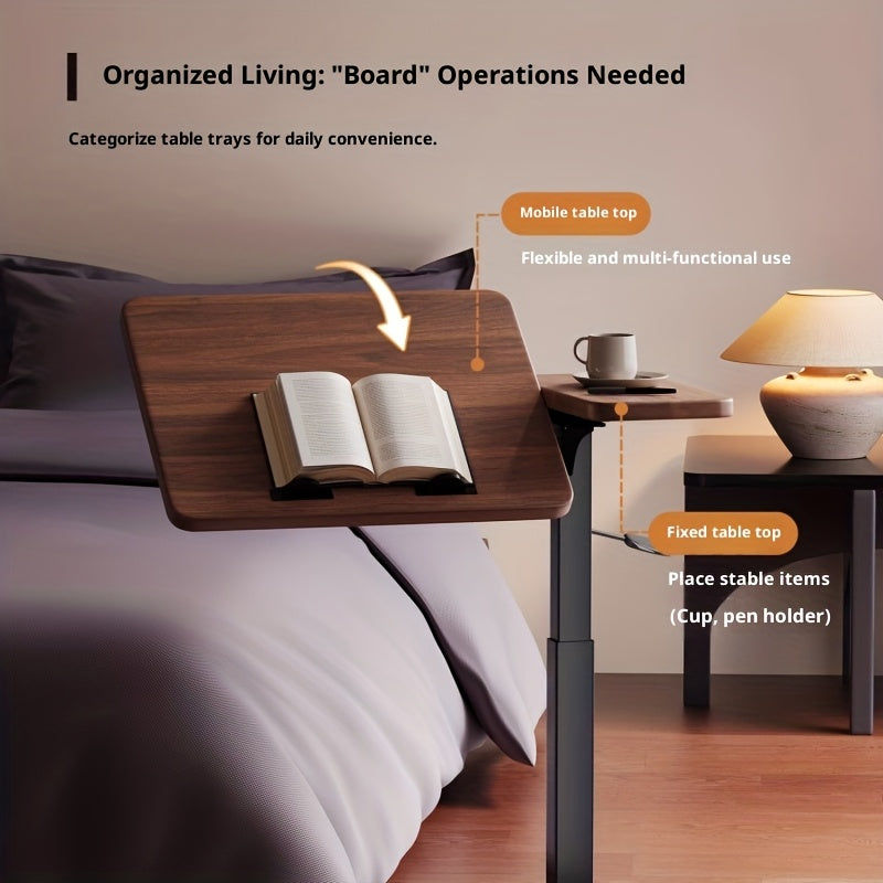 An Ergonomic Laptop Desk - Adjustable Height, Portable, with Hidden Wheels, And a Tiltable Surface for Home And Office Use, a Perfect Companion for Laptop Additions, Easy to Adjust And Reposition