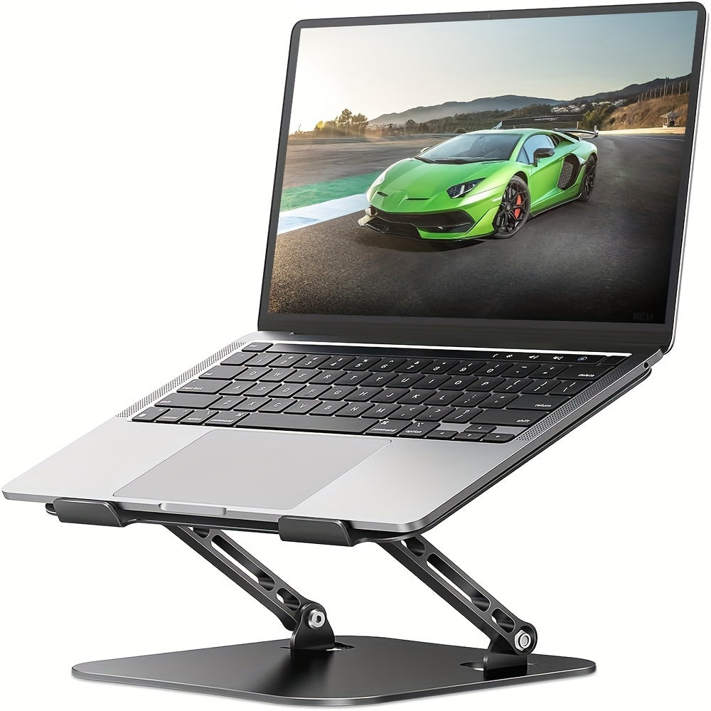 Laptop Stand Adjustable Computer Stand Sturdy Aluminum Alloy Laptop Stand Foldable Laptop Stand Portable Laptop Stand For 11-16 Inch Laptops, Tablets, Etc. (Silver, Black)
