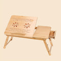 Bamboo Laptop Lap Desk with Adjustable Height & Angle, Tablet & Phone Holder, Drawer, Foldable Portable Stand for Bed, Sofa, or Couch - Ideal for Work, Study, and Breakfast in Bed, Portable Desk | Foldable Design | Bamboo Construction