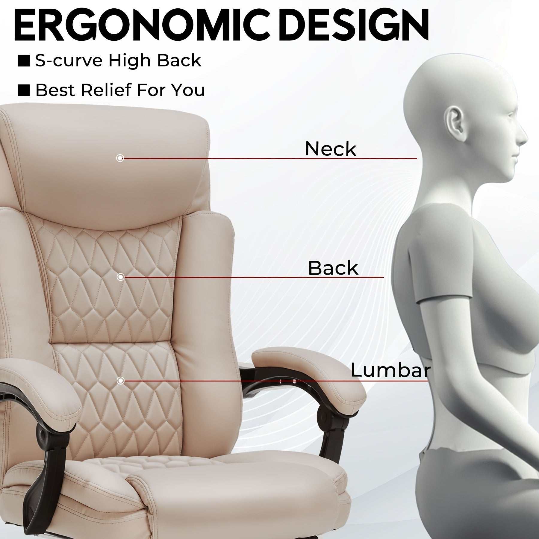 Reclining Office Chair Reclining Office Chair, Sturdy Office Chair with Footrest for Home Office