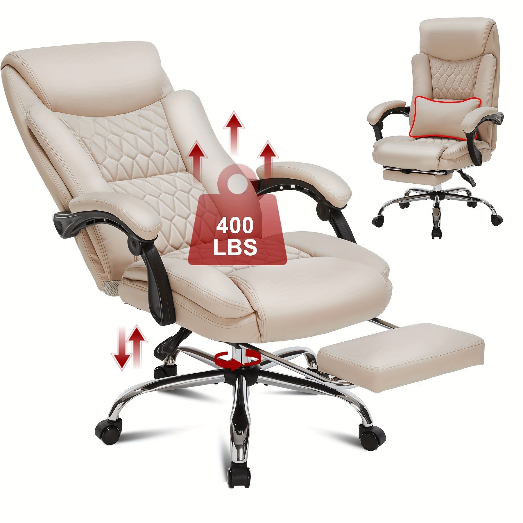 Reclining Office Chair Reclining Office Chair, Sturdy Office Chair with Footrest for Home Office