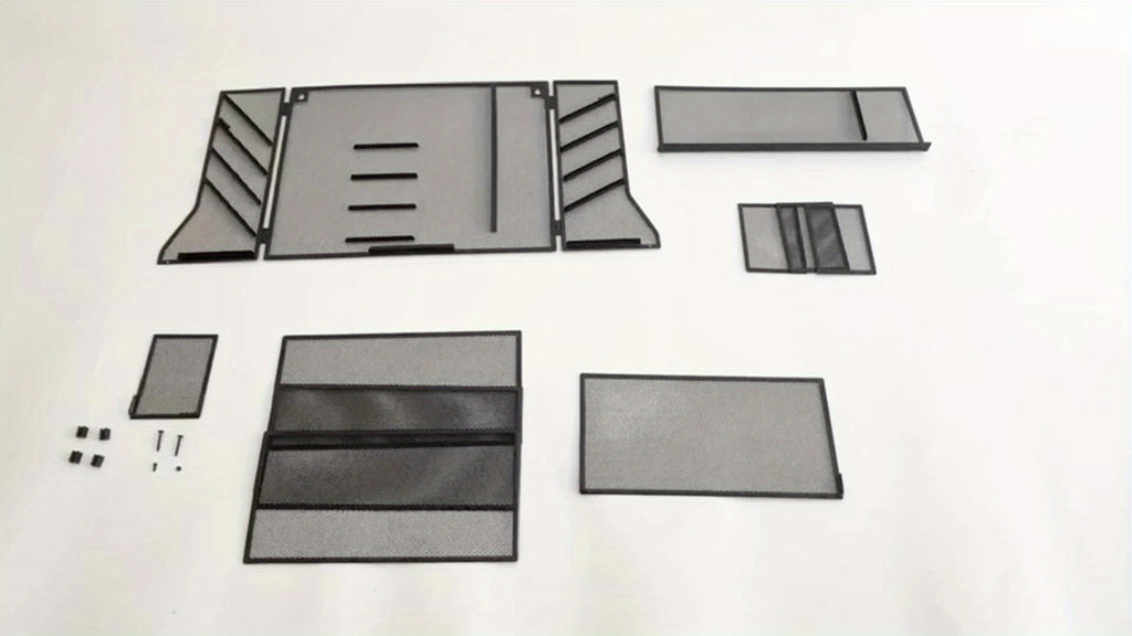 JMHUD 5-Tier Desk Organizer Featuring 4 Slots for Pens, a Wall-Mounted File Holder, And Accessories for Office Materials, Complete with an R-Shaped Bottom Tray.