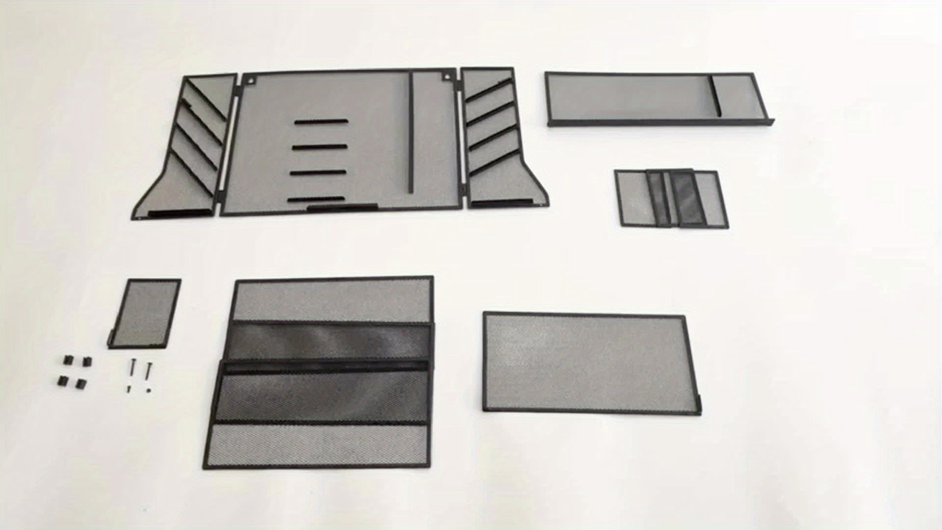 JMHUD 5-Tier Desk Organizer Featuring 4 Slots for Pens, a Wall-Mounted File Holder, And Accessories for Office Materials, Complete with an R-Shaped Bottom Tray.
