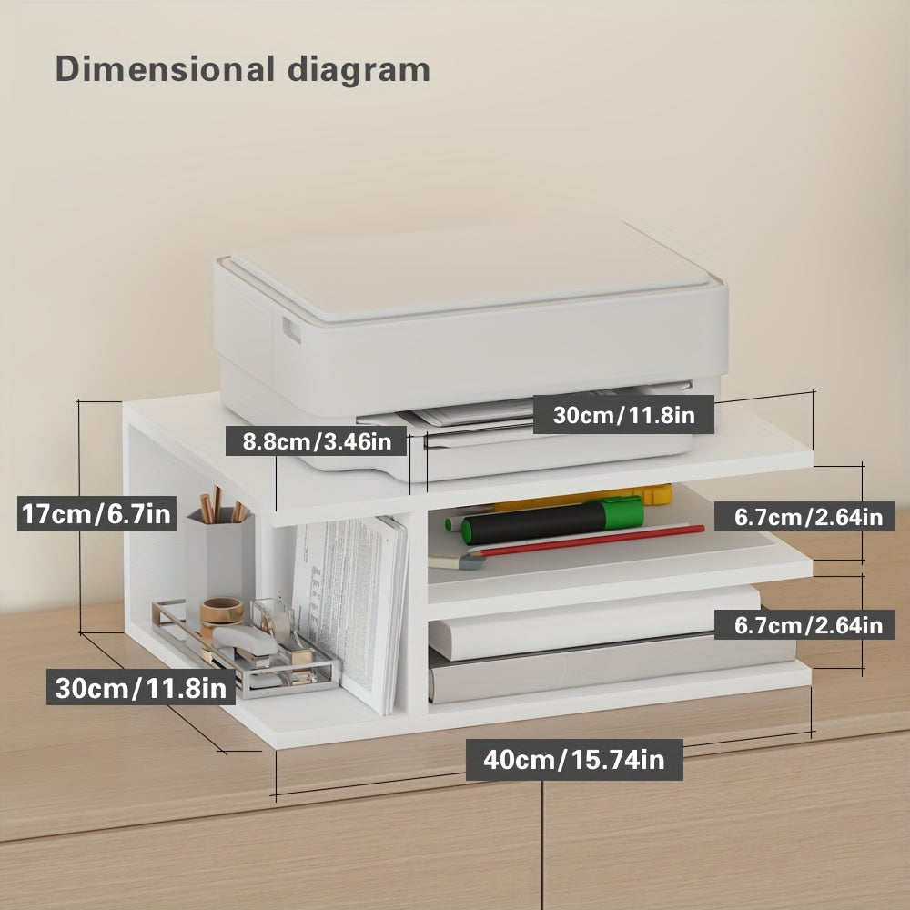 Desktop Shelf for Office Use, Storage for A4 Documents And Stationery, Suitable for Student Dorms And Home Desks, Featuring Multi-Layer Organization, Available in Various Colors, Practical And Simple Design for Printers, Raised Storage Solution.