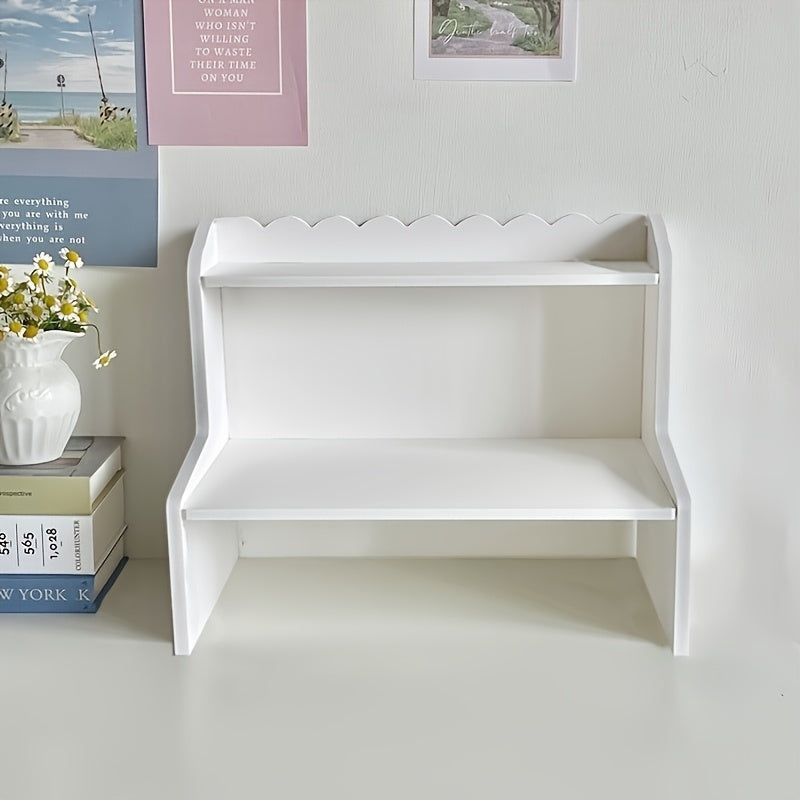 Enhanced Double Layer Storage Rack, Organizer for Office Supplies, Versatile Desktop Organizer - Ideal for Cosmetics, Stationery, And Book Storage - Perfect for Dorms, Bedrooms, Schools, And Office Displays