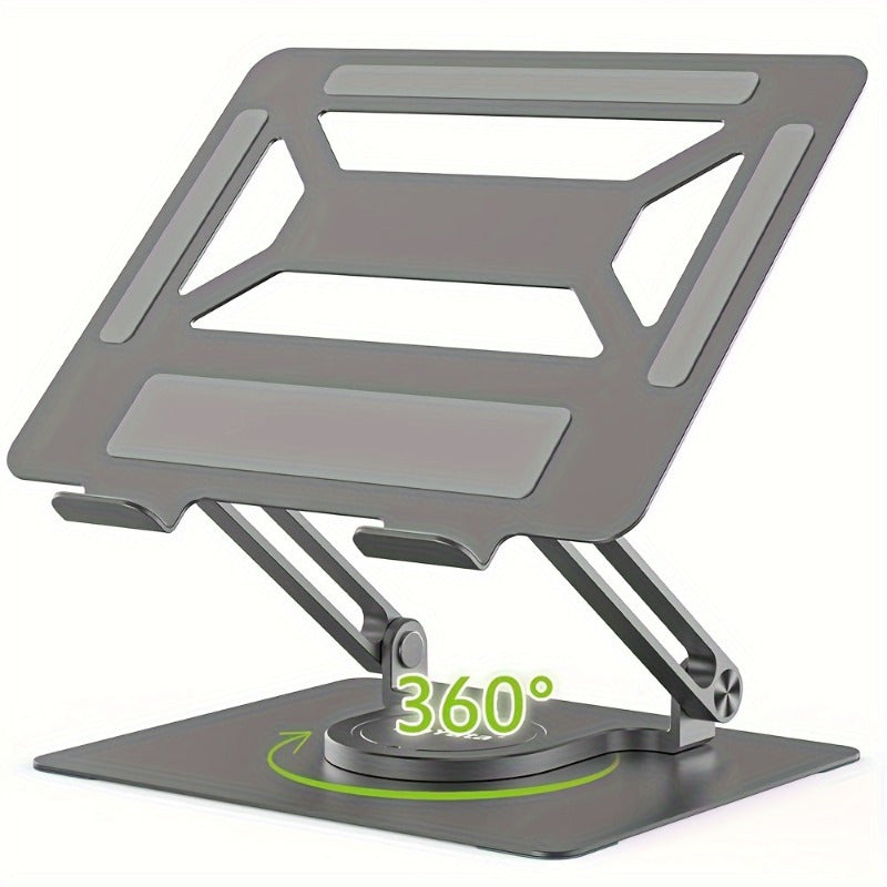 Adjustable Laptop Holder with a 360-Degree Rotating Base, Ergonomic And Foldable Design, Suitable for All Macbook Pro\u002FAir Models And Laptops Up to 17 Inches
